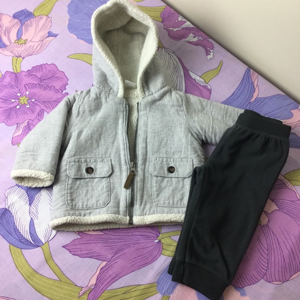 EUC Carter’s Baby Set Zip-Up  Lightweight Jacket & pants 9 months